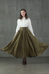 Linen Skirt with Waist Tie — Vintage Elegance | Skirt Tie