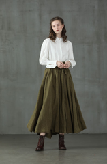 Linen Skirt with Waist Tie — Vintage Elegance | Skirt Tie