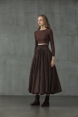 Linen Skirt with Waist Tie — Vintage Elegance | Skirt Tie