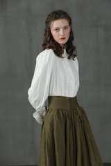 Linen Skirt with Waist Tie — Vintage Elegance | Skirt Tie