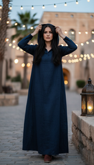 Modern kaftan crafted from a premium cotton-linen blend for effortless elegance.