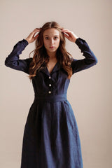 Maxi Dress with sleeves – Long Sleeves & Wooden Buttons |🌿 ريفير