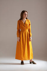 Maxi Dress with sleeves – Long Sleeves & Wooden Buttons |🌿 ريفير
