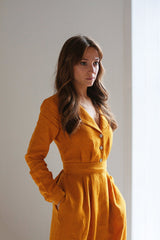Maxi Dress with sleeves – Long Sleeves & Wooden Buttons |🌿 ريفير