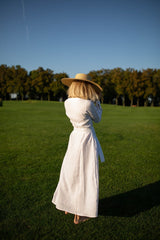 Maxi Dress with sleeves – Long Sleeves & Wooden Buttons |🌿 ريفير