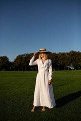 Maxi Dress with sleeves – Long Sleeves & Wooden Buttons |🌿 ريفير