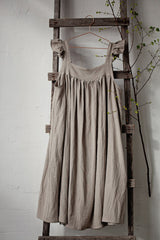 Black Prairie Dress, Linen Dress with Flutter Sleeves, Oversized Apron, Linen Dress with Wings, Linen Dress for Women, Victorian Style| مريله