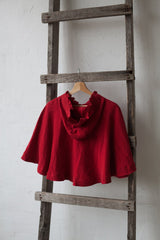 Little Red Riding Hood Cape, Hooded Linen Cape for Women, Black Hooded Cloak, Little Red Riding Hood Costume, Halloween Costume, Black Cloak| كلوك قصير