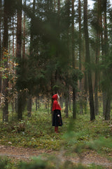 Little Red Riding Hood Cape, Hooded Linen Cape for Women, Black Hooded Cloak, Little Red Riding Hood Costume, Halloween Costume, Black Cloak| كلوك قصير