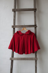Little Red Riding Hood Cape, Hooded Linen Cape for Women, Black Hooded Cloak, Little Red Riding Hood Costume, Halloween Costume, Black Cloak| كلوك قصير