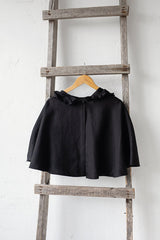 Little Red Riding Hood Cape, Hooded Linen Cape for Women, Black Hooded Cloak, Little Red Riding Hood Costume, Halloween Costume, Black Cloak| كلوك قصير