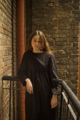 Black Midi Dress with Comfortable Stretch Details | بلكون