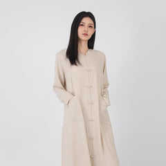 Japanese Linen Kaftan | Handcrafted Button Details | Timeless Elegance