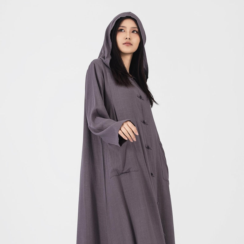 Japanese-Style Linen Kaftan – Elegant, Artistic & Versatile