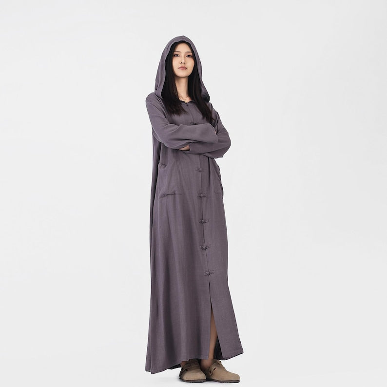 Japanese-Style Linen Kaftan – Elegant, Artistic & Versatile