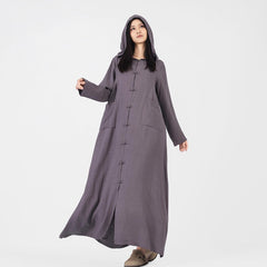 Japanese Linen Kaftan | Handcrafted Button Details | Timeless Elegance