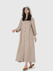 Japanese Linen Kaftan | Handcrafted Button Details | Timeless Elegance