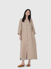 Japanese Linen Kaftan | Handcrafted Button Details | Timeless Elegance