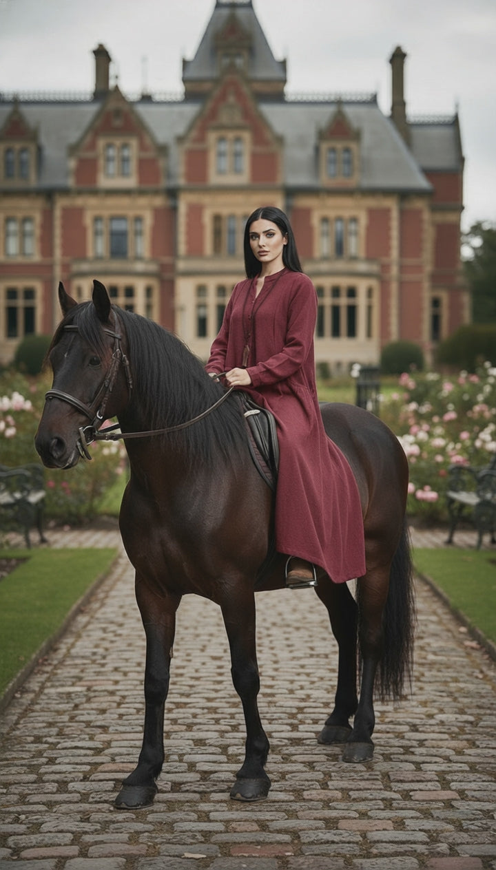 Maxi Linen Dress with Side Pockets | طوبى