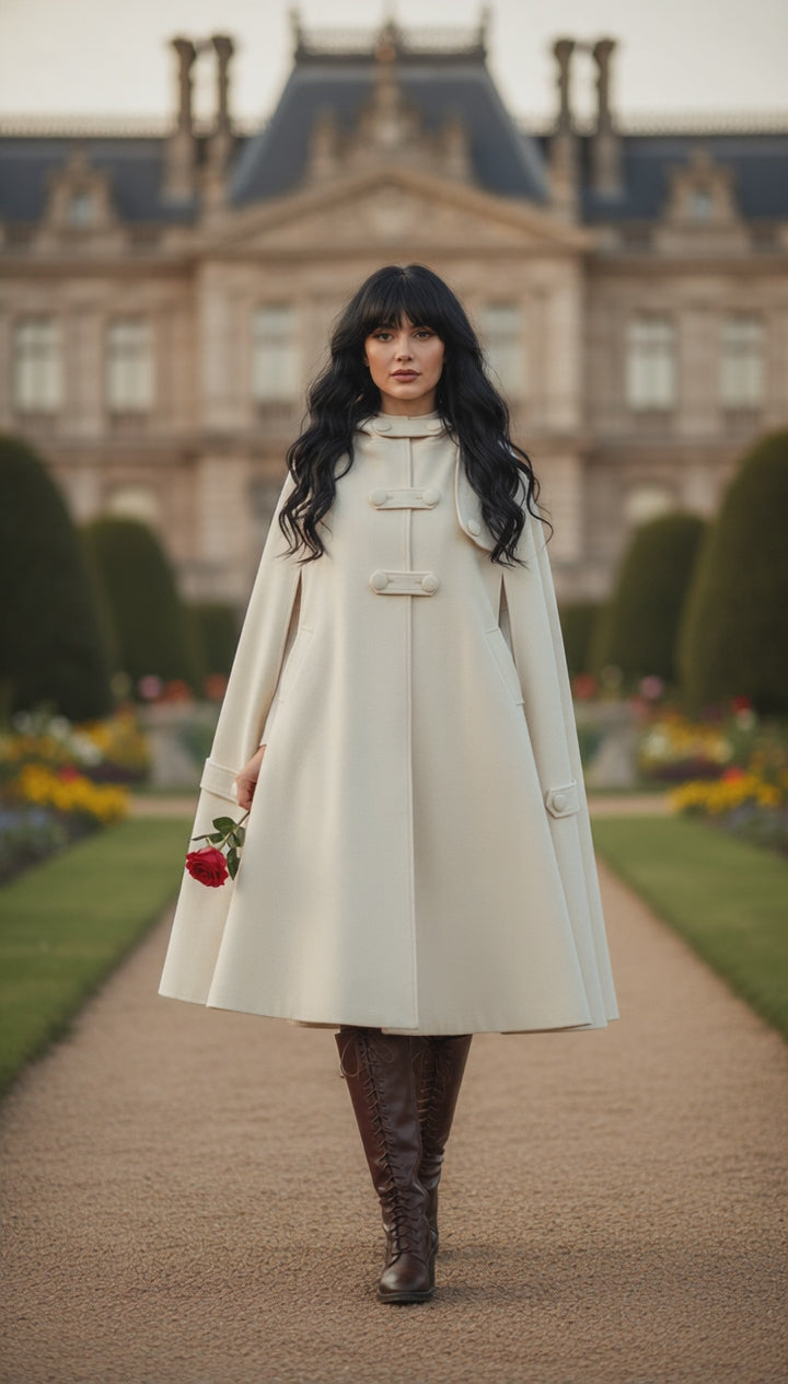 Medieval-Inspired Cape with Large Hood — Timeless Elegance |مانطو