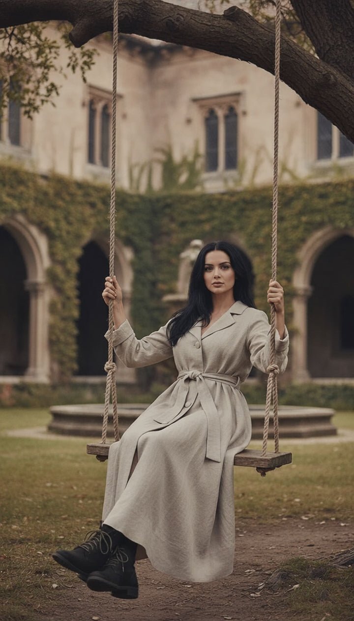 Linen Jacket , Functional Pockets, and a Detachable Belt  | جاكت زراير