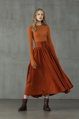 Linen Skirt with Waist Tie — Vintage Elegance | Skirt Tie