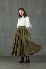 Linen Skirt with Waist Tie — Vintage Elegance | Skirt Tie