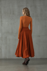 Linen Skirt with Waist Tie — Vintage Elegance | Skirt Tie
